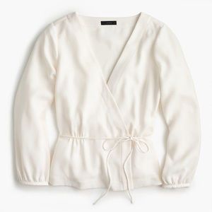 J. Crew Faux Wrap Crepe Top sz 10T